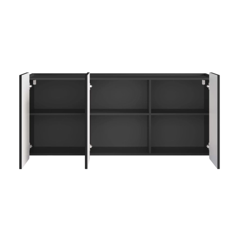 Komoda Malmi 150 cm wisząca - czarny mat / czarny